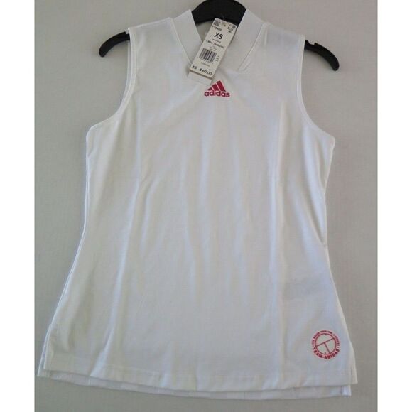 adidas FT6408 Women's Sz XS White/Scarlet Two Match English Tennis Tank Top $60 - Picture 5 of 8